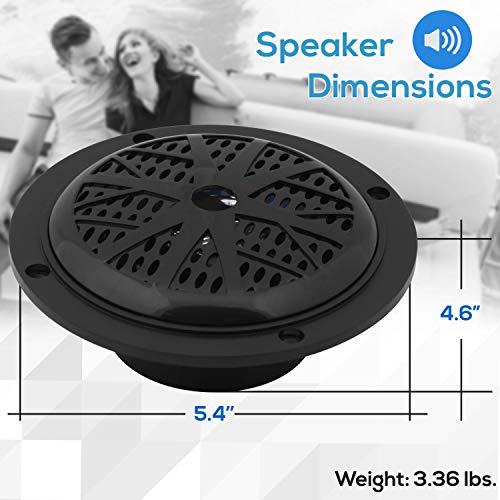 Image of Pyle 4 Inch Dual Marine Speakers - Waterproof and Weather Resistant Outdoor Audio Stereo Sound System with Polypropylene Cone, Cloth Surround and Low Profile Design -1 Pair-PLMR41B(Black) (Pack of 12)