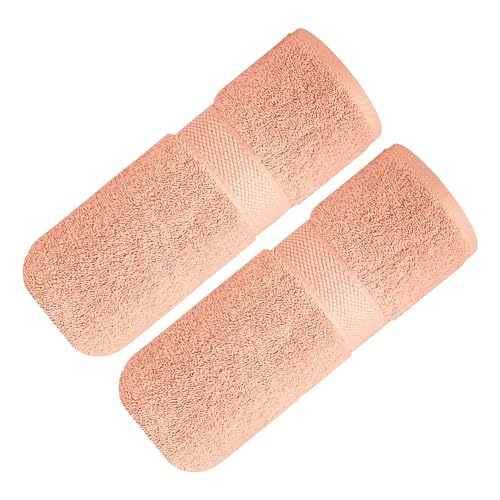 Image of Sulfar 100% Terry Ring Spun Cotton Face Towel - Quick-Dry, Highly Absorbent (480 GSM) (30 x 30 Cm) Tender Peach (Pack of 2)