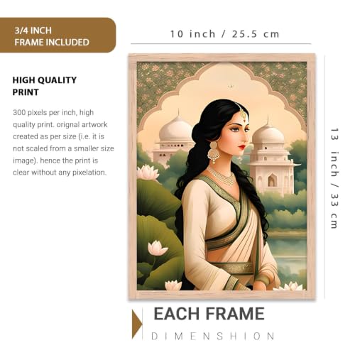 Image of kotart Premium Digital Traditional Art Paintings with Frame for Home Decor - Painting for Wall Decoration - Wall Painting for Living Room | Pack of 6 (home decor items)
