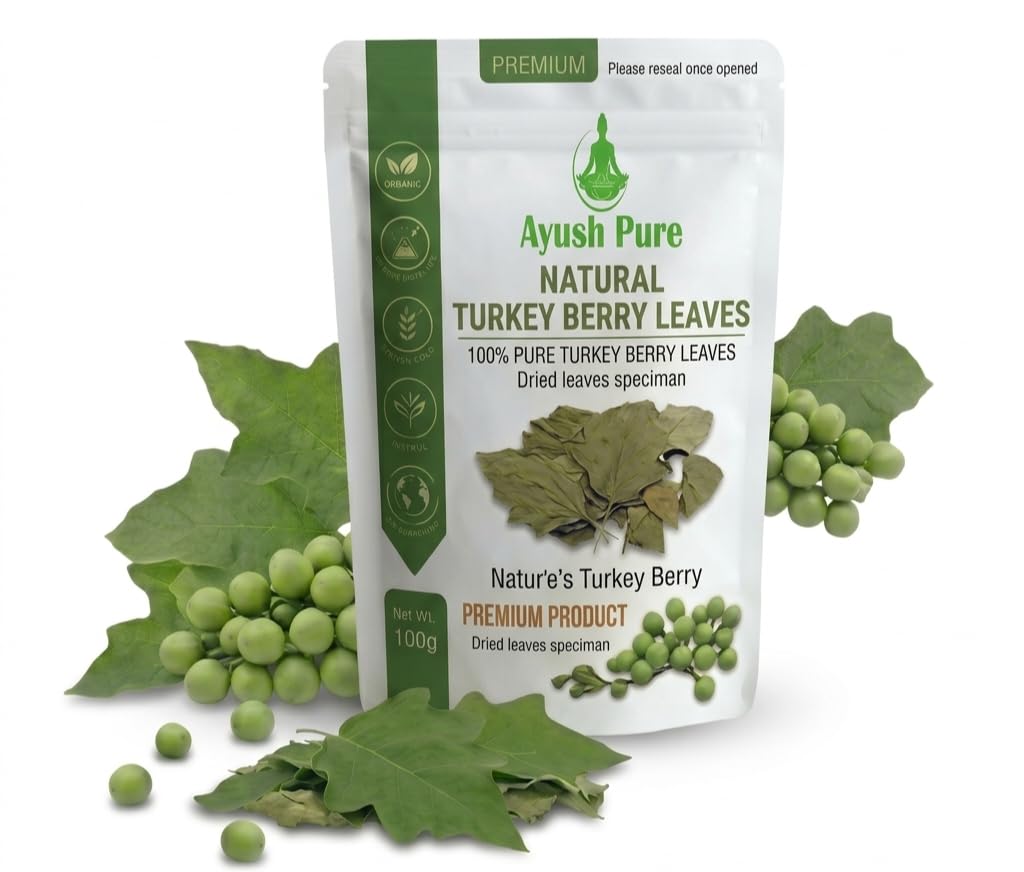 Turkey Berry Leaves Dried, 100 Count, Pure Grade A Quality
