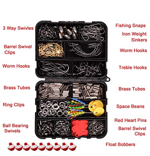 Angelzubehör-Set Box 368 Stück inkl. Sinker Gewichte, Crossline Barrel Wirbel, Drehgelenk, Haken, Sinker Slides… – Bild 4