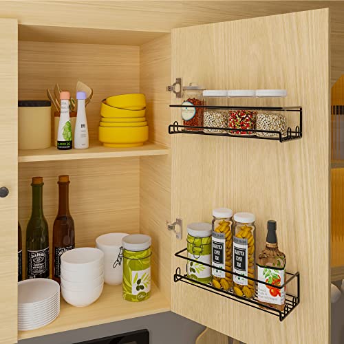 Spice Rack Wall Mount (4 Pack) - Hanging Spice Organizer - Corner Spice Organizer - Kitchen Wall Spice Rack Holder - Screw Or Adhesive Wall Spice Rack - For Bathroom, Cabinet, Cupboard, Or Pantry Door #TOP2
