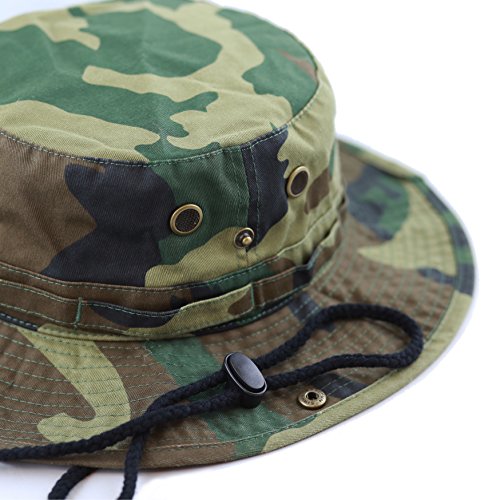 Unisex Summer Outdoor Packable Camouflage Bucket Hat (L/Xl, Woodland Camo) #TOP6
