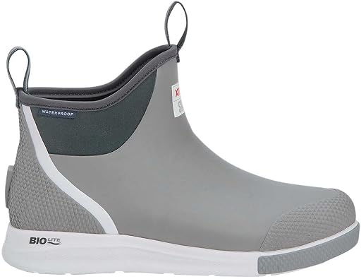 XTRATUF 6 Mens Ankle Deck Boot Sport - 30% Lighter, 100% Waterproof Rubber Fishing Footwear - Non-Marking, Slip-Resistant Outsole - Moisture-Wicking Liner
