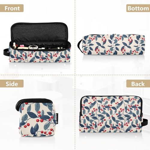 Berries Green Leaves Marble Hair Tools Travel Bag Heat Resistant Mat for Irons Straighteners Curling Iron Hair Care Accessories Portable Organizer Bag miniatura 5