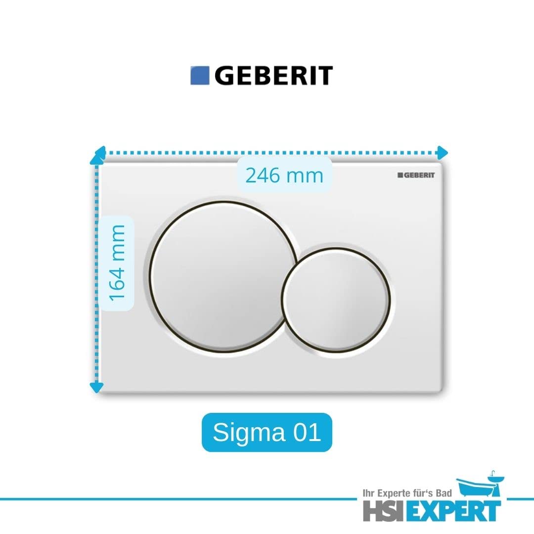 Geberit Duofix Vorwandelement UP 320, Design WC mit LotusClean Beschichtung, Absenkautomatik, Sigma01 Drückerplatte weiß, WC Deckel