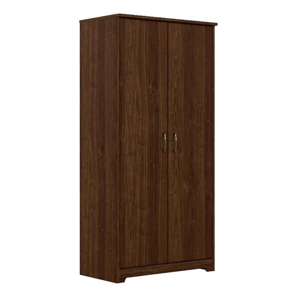 Bush Furniture Cabot Tall Kitchen Pantry Cabinet with Doors in Modern Walnut