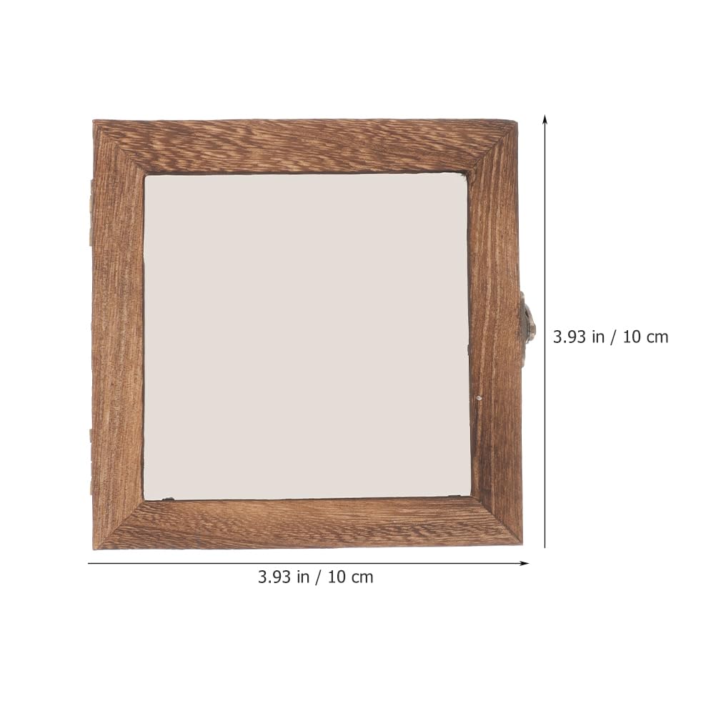 STOBAZA Vetrina in legno per campioni di insetti con coperchio trasparente, 10 x 10 x 4 cm, espositore compatto per la presentazione di farfalle e campioni di piante