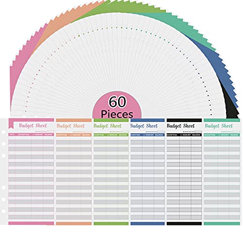 Hnnazhi 60 pcs a6 expense tracker budget sheets budget trackers p…