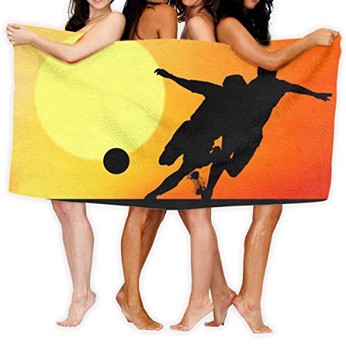 Depaga Silhouettes of Footballers Bath Towel Body Wrap for Travel Beach Towel 51.2