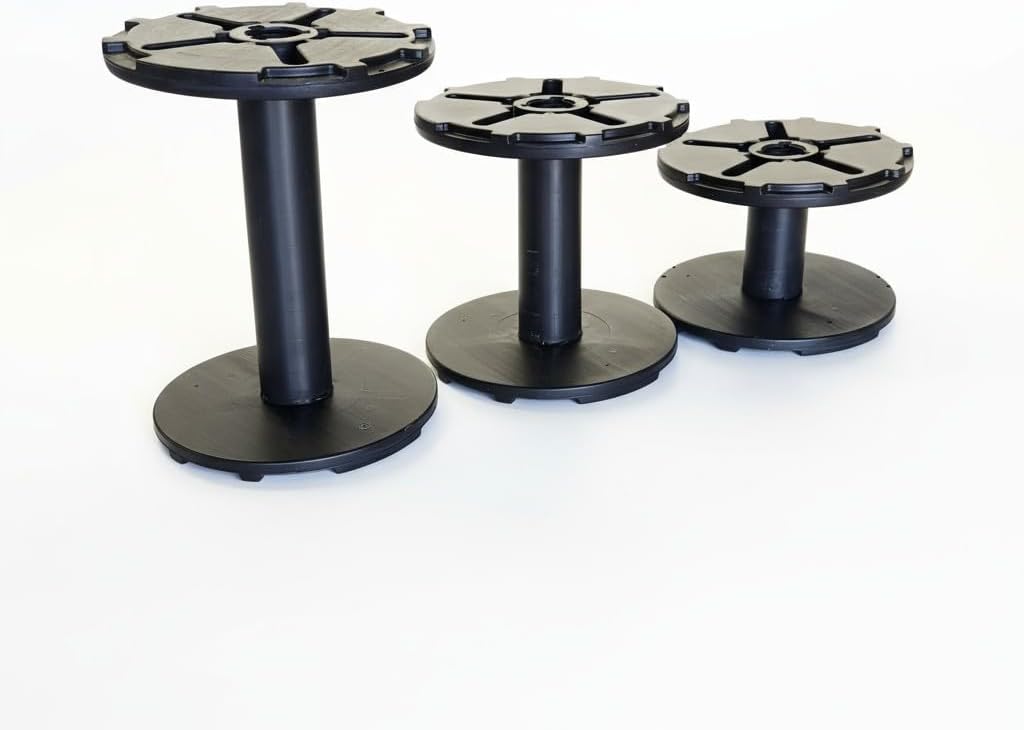 Large Industrial Empty Reels, 12-Inch Empty Storage Spools, Impact Resistant HDPE Plastic, 4 Length Options for Wire, Cord, Rope and Hose Organization (5, 12in x 16 inch)