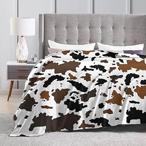 Artfuy Cow Print Blanket Microfiber Sherpa Fleece Throw Blanket Super Soft Lightweight Fuzzy Flannel Cozy Warm Plush Blankets For Couch Sofa Bed Office #TOP5