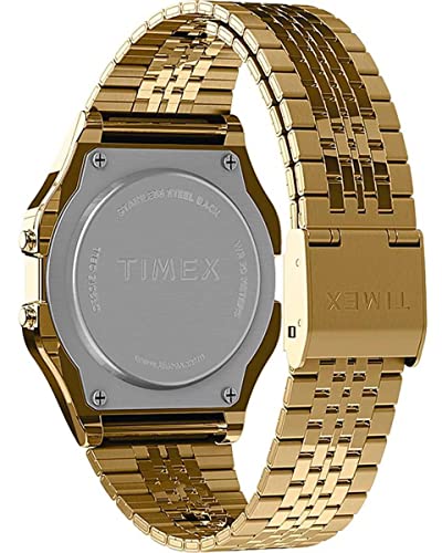 Image of Timex Unisex's Digital Quartz Watch with Stainless Steel Strap TW2R79200, Gold, TU EU, TW2R79200-AMZUK
