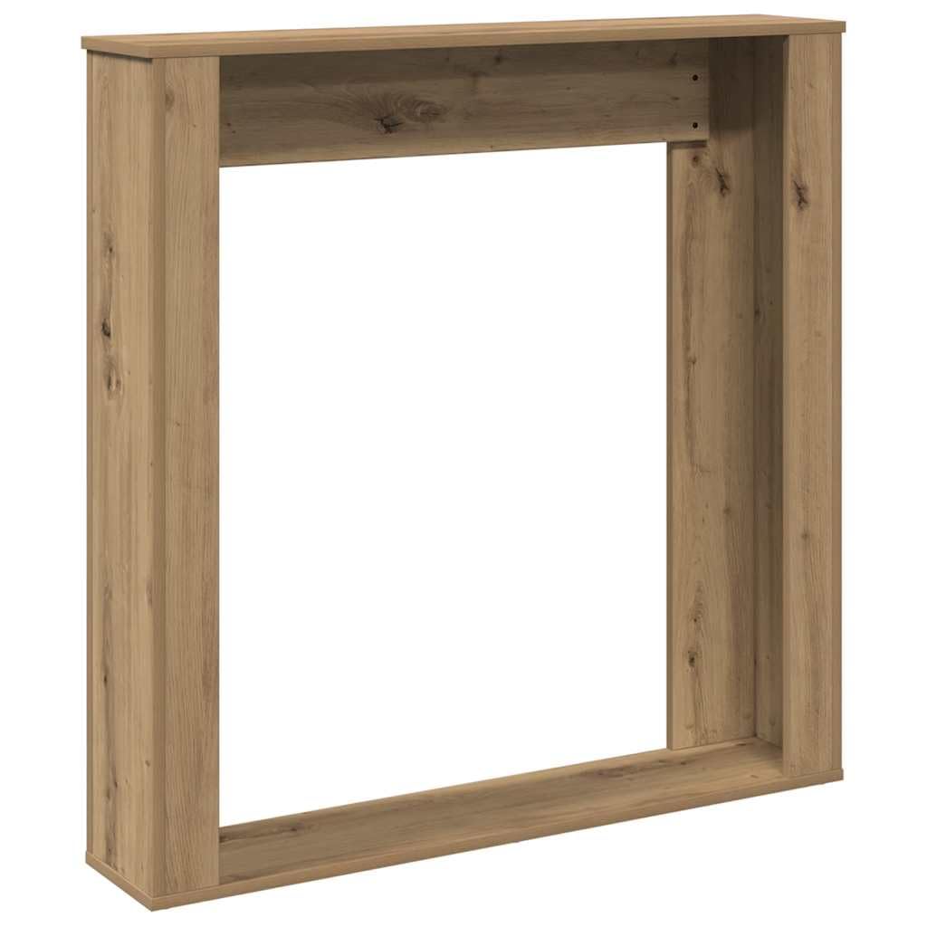 vidaXL Borde de Chimenea Madera ingeniería Roble Artisan 100x20x100 cm, Envolvente de Chimenea, repisa de Chimenea, repisa de Chimenea