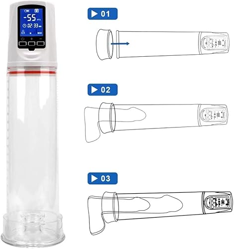 Miniatura 3 de Penisen Bomba de extensores, bomba de vacío eléctrica con bolsillo de silicona, potente bomba de extensión de presión de aire de succión VYY43