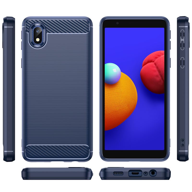 Image of Hybrid Carbon Fiber Back Case for Samsung Galaxy A03 Core (Blue)