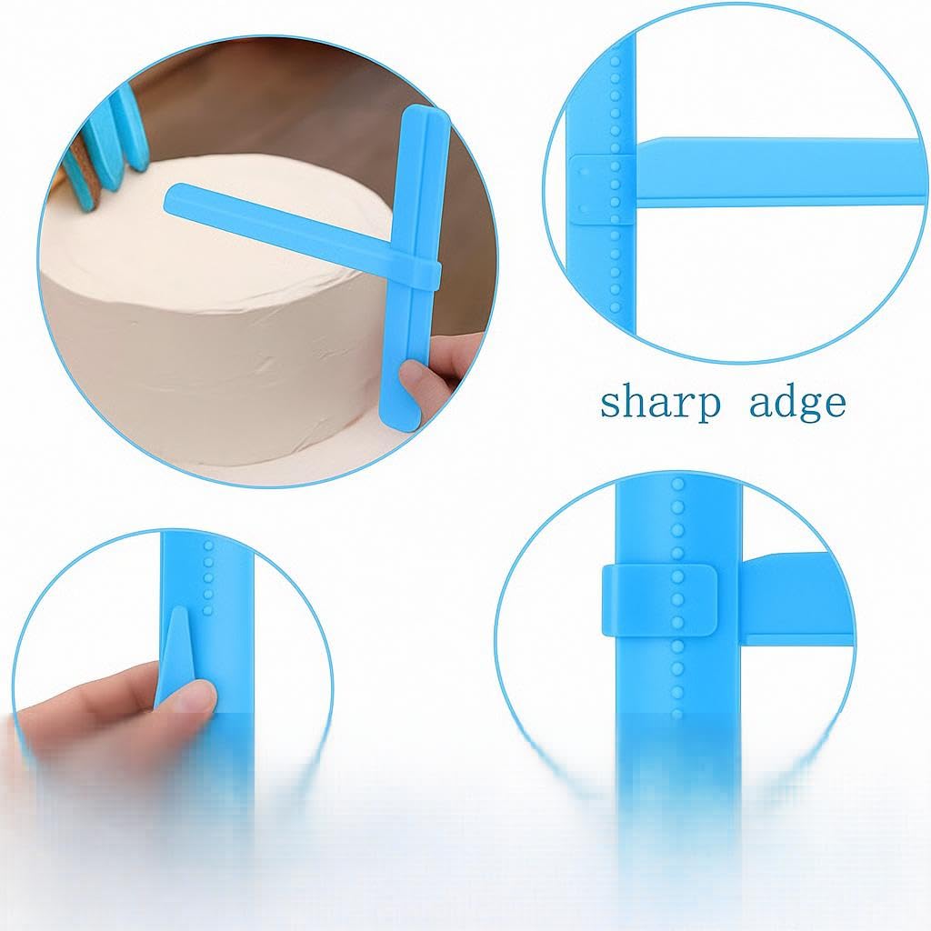 SYGA Cake Scraper Smoother Cake Leveler Fondant Plastic Tool (Blue) 4