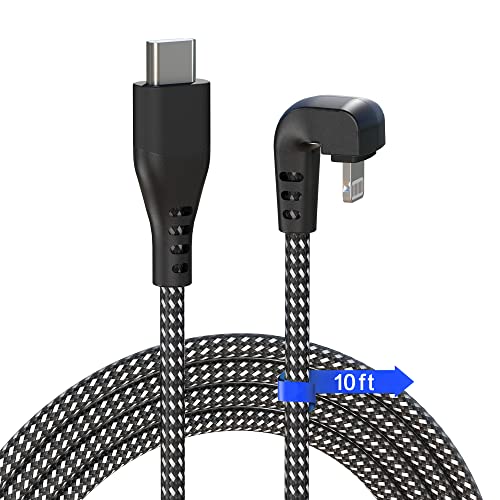 Cable USB C a Lightning 3M, cable de cargador de iPhone de 180 grados [certificado MFi] Cargador de iPhone de carga larga y rápida trenzada de nailon compatible con iPhone 14/14 Pro/13/13 Pro Max/13 Cover
