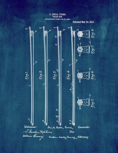 Violin Bow Patent Print Midnight Blue (8.5" x 11") M12358