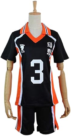 Amazon コスプレ衣装 ハイキュー 烏野高校 ユニフォーム 東峰 旭 3番 高校 半袖 制服 スポーツウェア Cosplay コスチューム 仮装 変装 パーティー イベント用 プレゼント 大人 学生 男女兼用 M コスプレ 仮装 通販