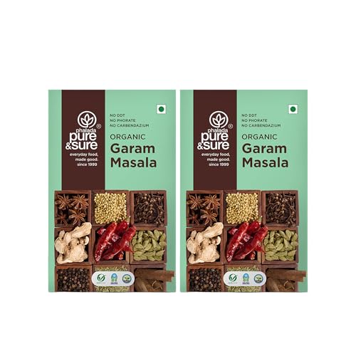 Image of Pure & Sure Organic Garam Masala 200gm| Traditional, Authentic & Multipurpose Masala Powder | Perfect Blend of Spices with Great Taste & Aroma | No Preservative & Pesticide| 100gm each (Pack of 2)