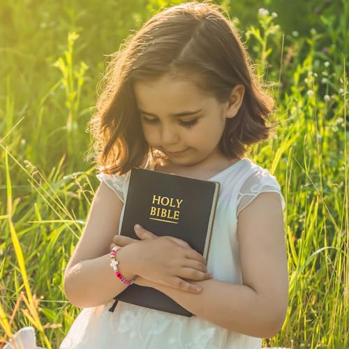 Image of Adjustable Colorful Cross Bracelet Gift Box Set for Girls | White cross, scripture card for baptism first communion confirmation Easter Christmas birthday