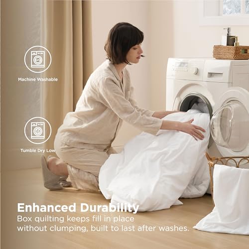 Bedsure White King Size Comforter Set 4 Pieces Prewashed Soft Bedding by Bedsure - Used condition - Image 8