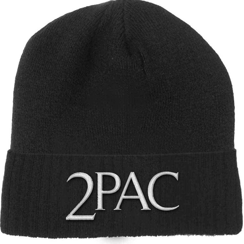 2Pac Tupac Beanie Hat Logo Official Black Unisex One Size