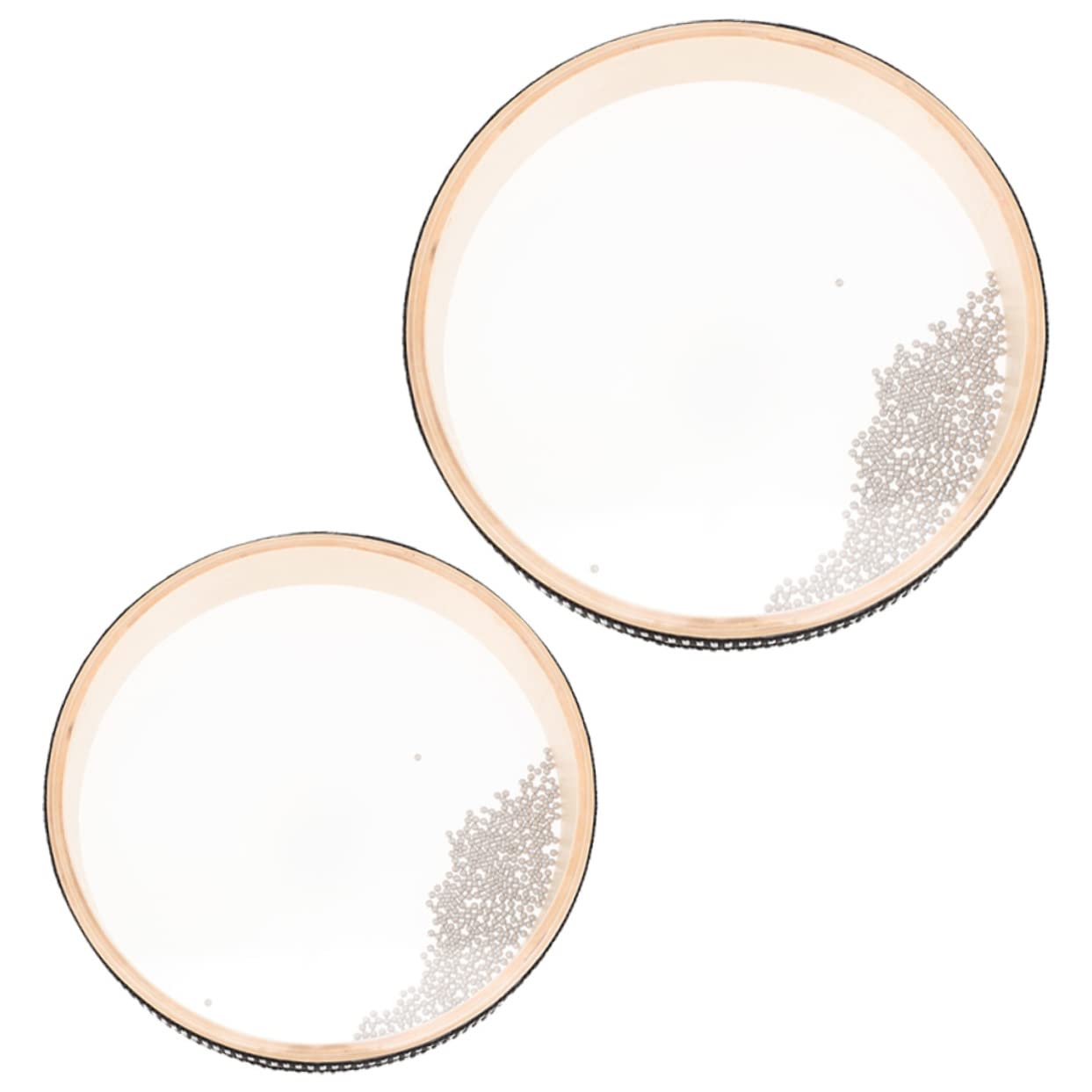GALPADA 2pcs Ocean Wave Bead Drum Percussion Instruments for Musical Exploration Smooth Edges Crisp Sound present for Learning and Play