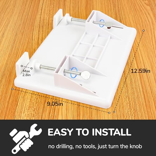 Bedside Shelf for Bunk Beds & Top Bunk, College Dorm Room Essentials & Kids Room - Clip On Dorm Nightstand with Cable Catch, Holds 35lbs, White