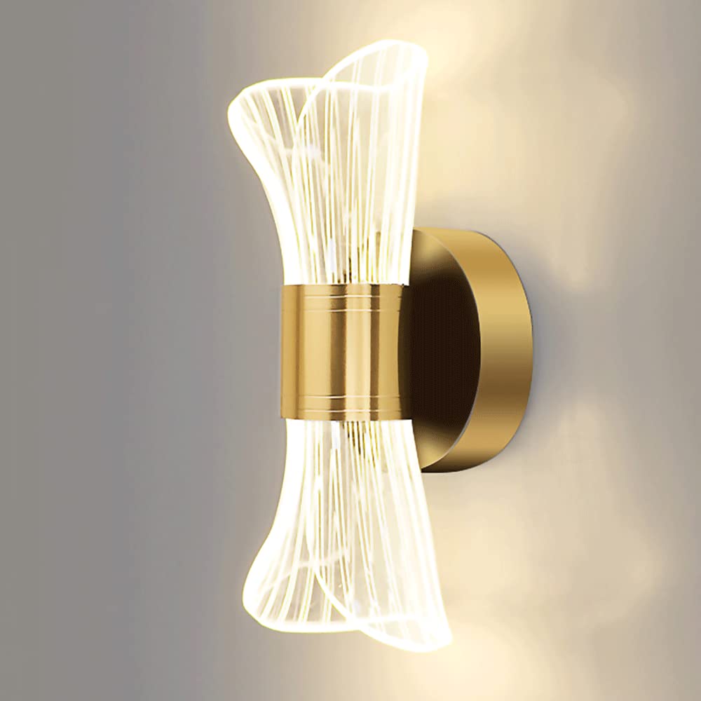 Lámpara de pared de acrílico rizado con guía de luz antideslumbrante de 10W
