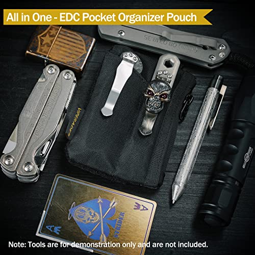 Viperade Ve17 Small Edc Pouch, Edc Pocket Organizer With Diy Patch Area, Mini Edc Pouch With Zipper Pocket, Small Card Pocket, 2 Slots Pocket For Edc #TOP1