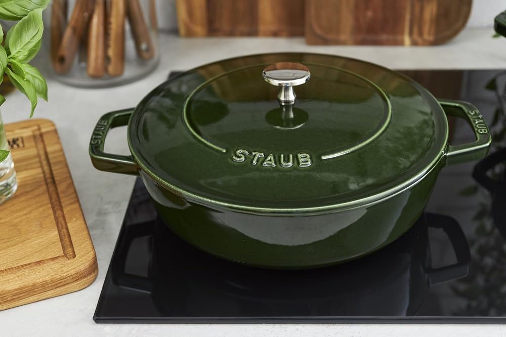 Staub 40511 – 479 – 0 – Casseruola con, in ghisa, basilico, 24 cm chistera
