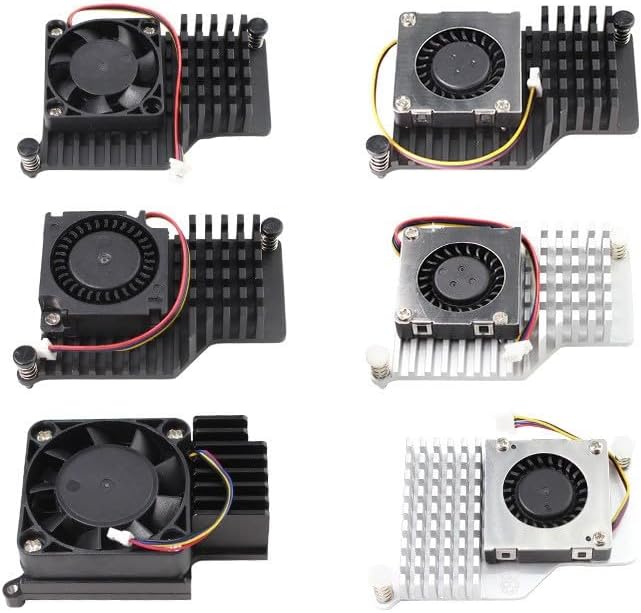 Raspberry Pi 5 Active Cooler with PWM Fan & Thermal Mat - Aluminum Heat Sink for Efficient Heat Dissipation, 3010 Turbine Fan, Black 3007 fan