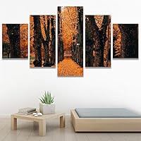 SIGNWIN 5 Panel Canvas Wall Art Autumn for Home Decorations Ready to Hang - 60