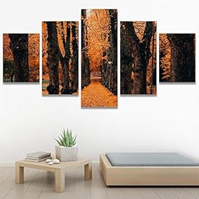 SIGNWIN 5 Panel Canvas Wall Art Autumn for...