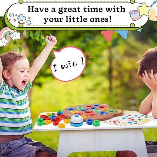 Image of Kiddie Galaxia Geometric Shape & Color Matching Puzzle Board Game | With Bell, For Kids 3+ Years, Sensory Educational, Family Game, Ideal for Gifting