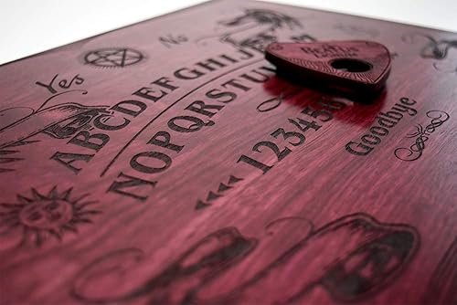 Miniatura 3 de Tabla Ouija en madera de corazón púrpura - 16 x 11 pulgadas. 1/4 de grosor (no articulado)