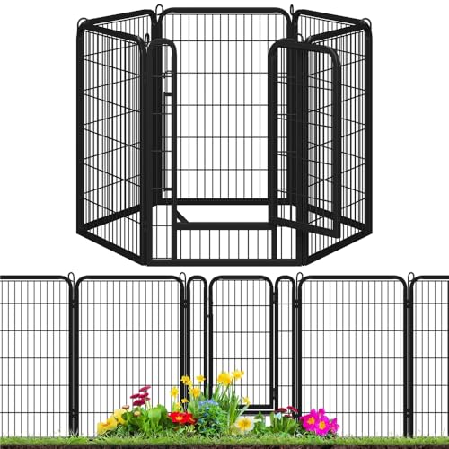 Image of Yaheetech 40in x 13ft Rustproof Foldable Metal Decorative Garden Fence | Durable Metal Frame, Tool-Free Quick Setup,Custom Multi-Shape,Fold Flat Storage, Multi-Scene For Garden Patio RV Camping
