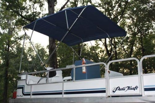 Vortex New Navy Blue 4 Bow Bimini Top 8' Long, 79-84" Wide, 54" High, Complete Kit, Frame, Canopy, and Hardware by Vortex