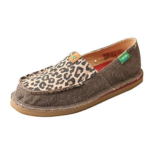 Twisted X Women's Handcrafted Flat Eco-Friendly Casual Slip-On Loafers, Tan, 7.5 Medium