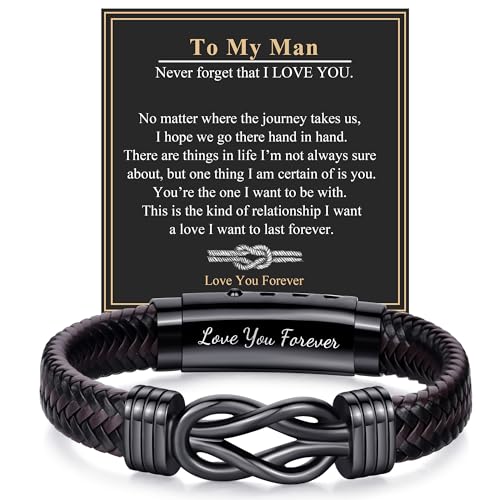 Pulsera de cuero trenzado para hombre RANKEEF miniatura 1