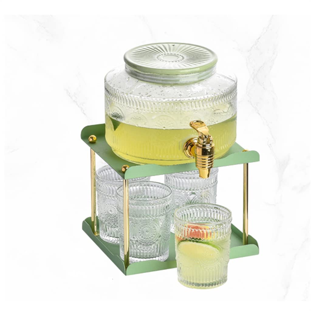 Refrigerator Cold Kettle with Faucet Glass Beverage Bucket Household Fruit Tea Cold Water Bucket (Color : A, Size A