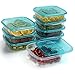 Freshly Contained Boite Plastique Alimentaire (8 Pièces) - Boite Conservation Alimentaire 710 ml Réutilisable Sans BPA avec Couvercles - Compatibles Micro-ondes/Congélateur/Lave-Vaisselle
