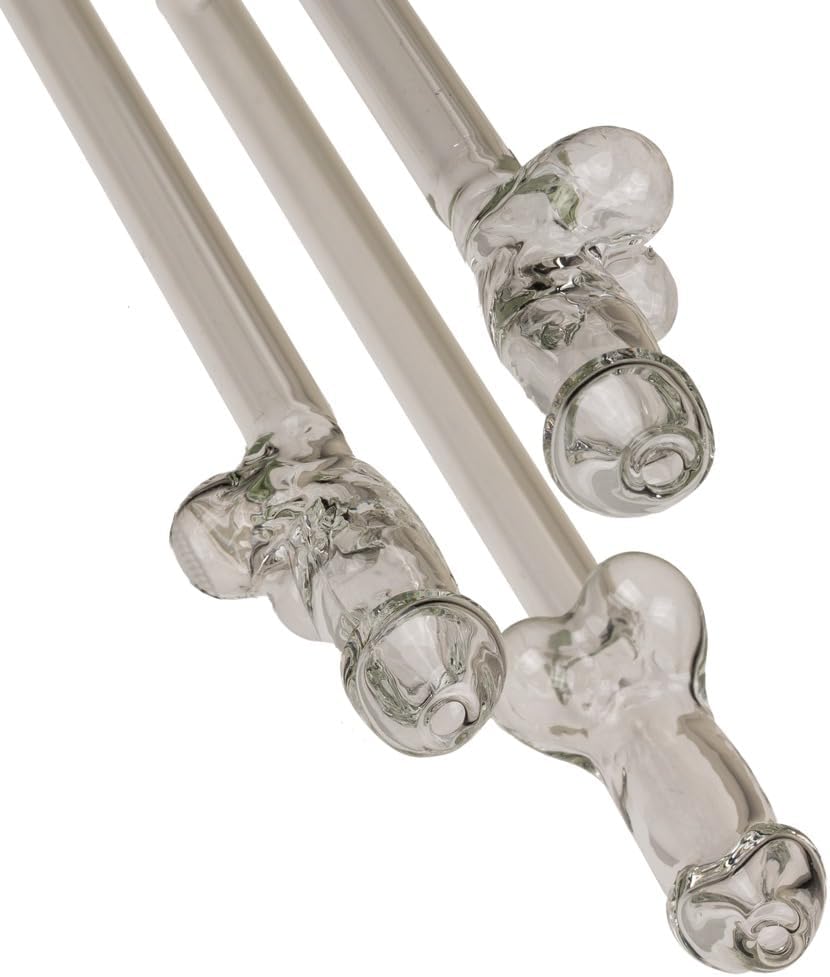 ORION Glass Drinking Straw Set, 4 Pieces with Cleaning Brush, Transparent, Reusable