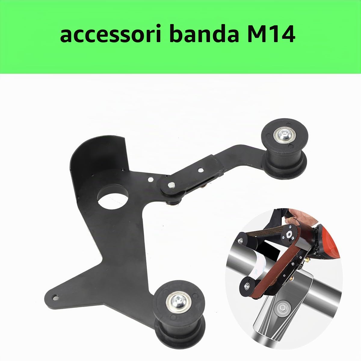 Bandschleifer Aufsatz Per Smerigliatrice Angolare M14, Adattatore Per 115/125 mm, Conversione In Levigatrice A Nastro, 270° Lavorazione Curva, Per Metallo, Rimozione Ruggine E Lucidatura