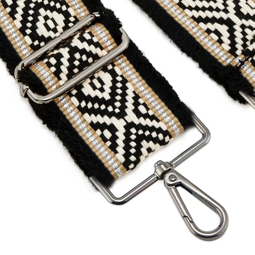 Image of ZOOEASS Nickel Buckles Wide Shoulder Strap Adjustable Replacement Belt Gun Buckles Guitar Style Crossbody Bag Strap