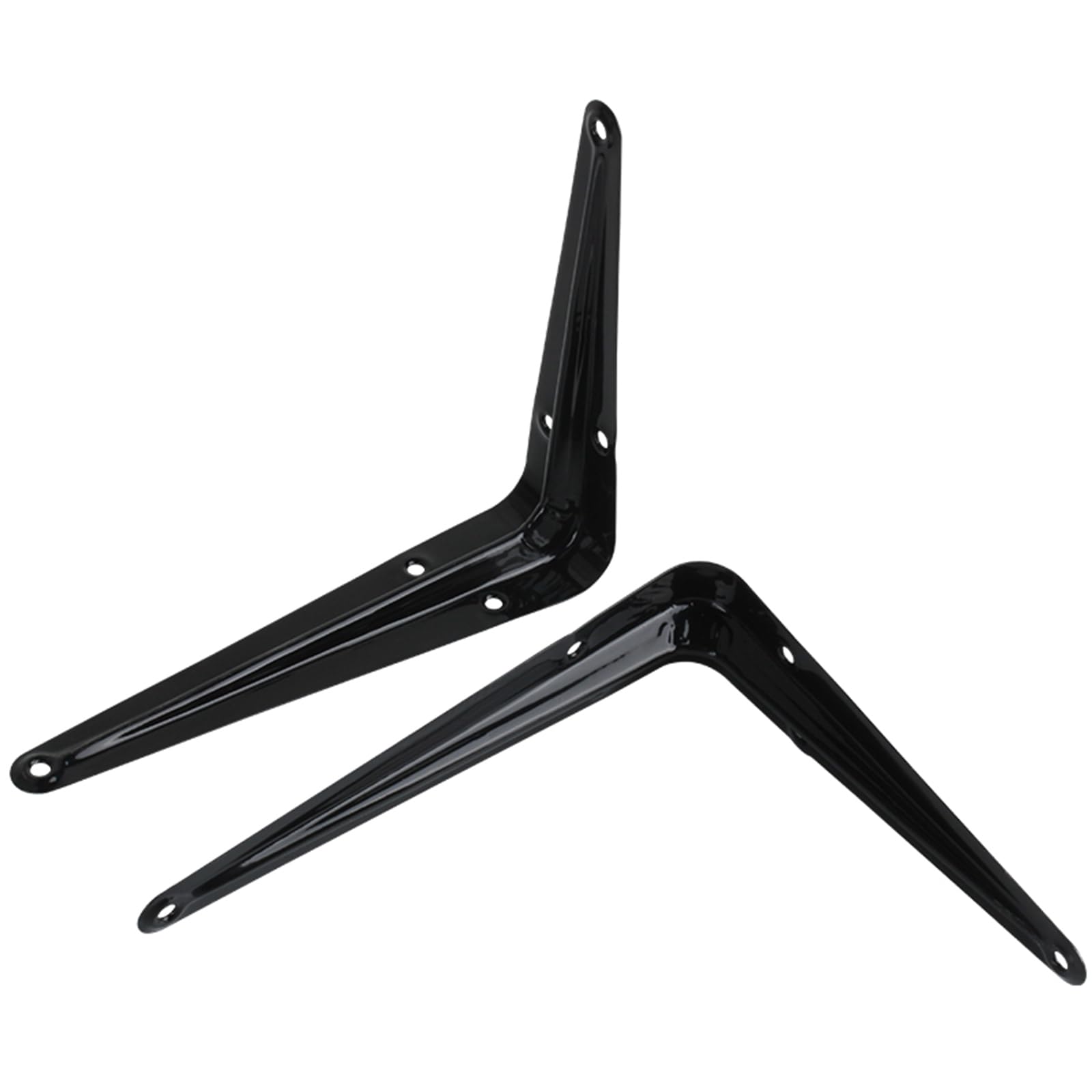 4 Pezzi Staffe per Mensole Galleggianti,Reggimensola Ferro,Supporto per Mensola a Parete,Scaffali a L,per Mensole in Cucina,Libreria,Studio,Giardino,con Viti,Nero (350mm x 400mm)