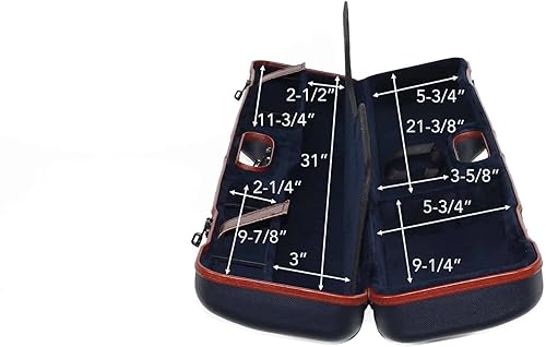 Miniatura 3 de Negrini OU/SXS Deluxe Uplander - Estuche ultracompacto para escopeta de caza, 16405LX/5708 Negro/Cuero Nespola/Negro,Azul marino/Tabaco rico/Azul