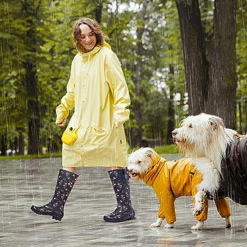 GUGUMIMI Damen Gummistiefel Wasserdicht, Hohe Weitschaft-Regenstiefel, Rutschsicher & Komfortabel für Regentage und Garten, Rosa Blumen, 38 EU